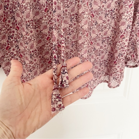 LIVERPOOL Los Angeles FLORAL PRINT SPLIT NECK Pink Size Medium - Picture 6 of 7